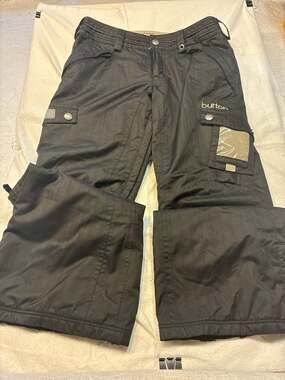 Burton Dryride Cargo Snowboard Pants Black Chevron Pattern XS